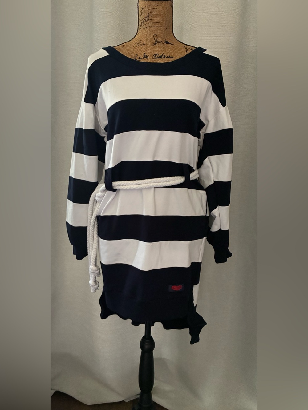 glam Black and White Striped Top